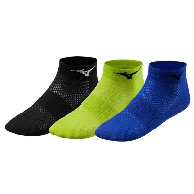 Calcetines Mizuno Training Mid 3P Hombre Negros / Amarillos / Azules - Chile M540AUZXTH